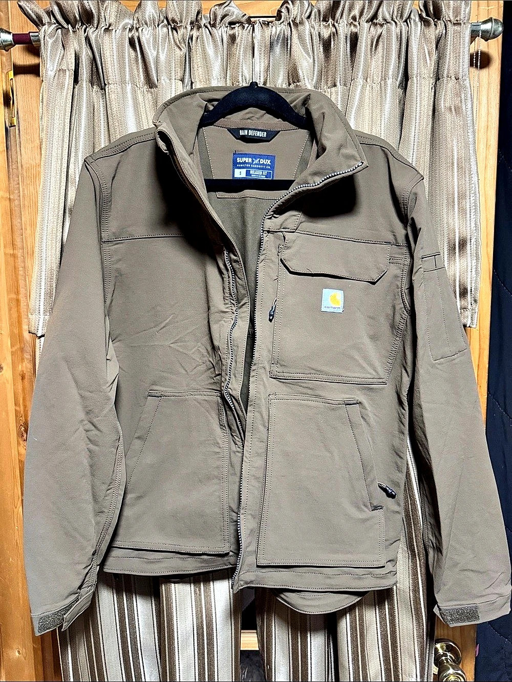 Carhartt Super Dux Relaxed Fit Insulated Jacket Rain Defender Jacket Brown Small